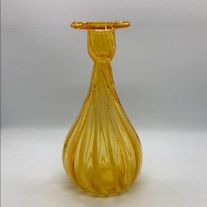 Yellow Glass Vase/Candle Holder/Decor Piece